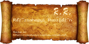 Rózsahegyi Ruszlán névjegykártya